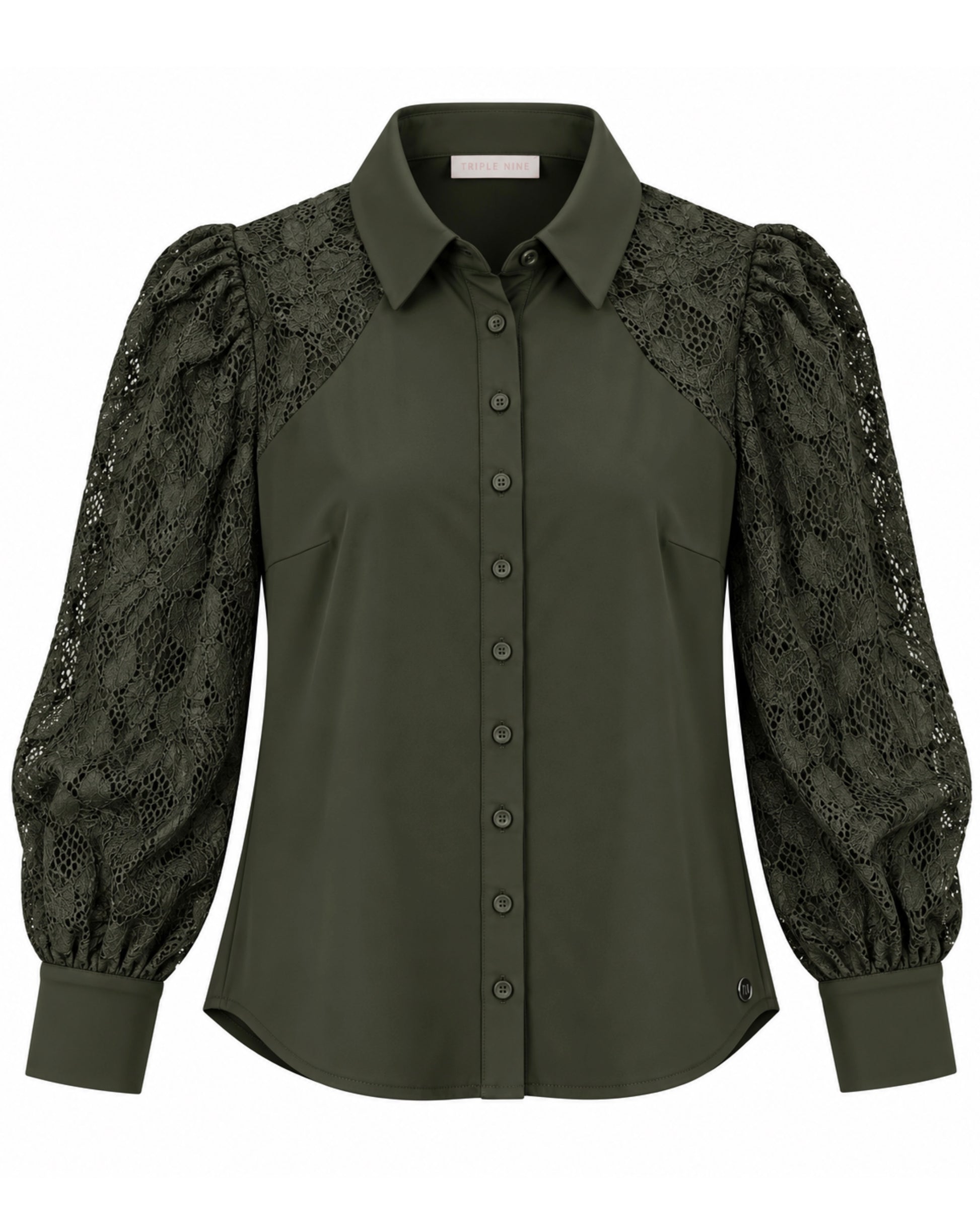 Triple Nine - Travel Blouse Milou Olijfgroen - 5954 - Peet kleding