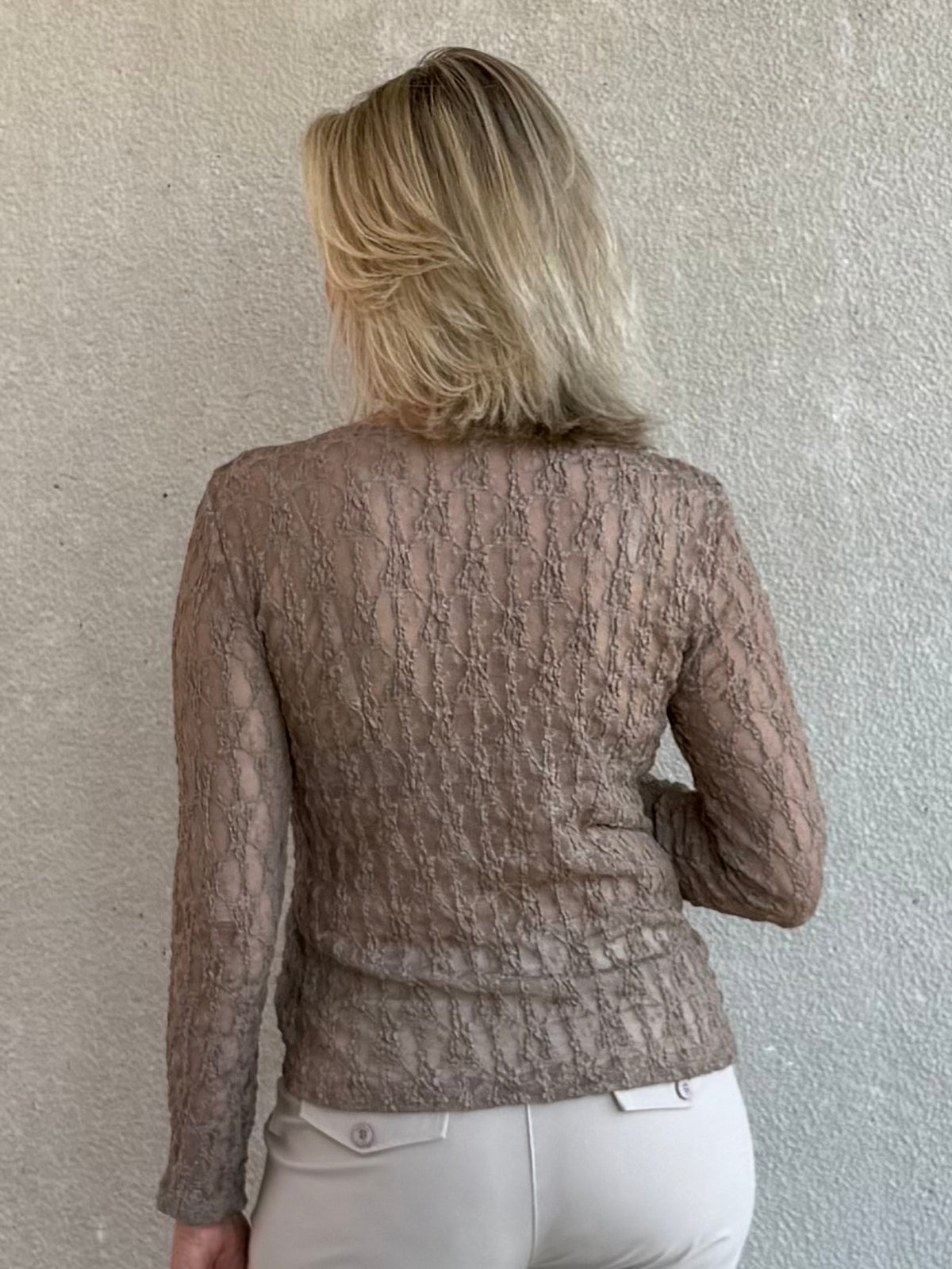 Triple Nine - Kanten Top Lucy Taupe - Peet kleding