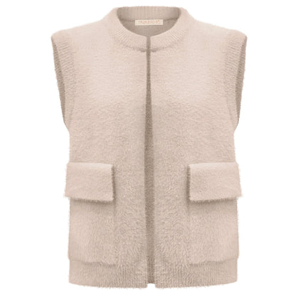 Triple Nine - Fluffy Gilet Inky Beige - 9001 - Peet kleding