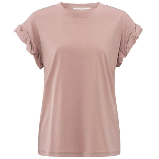 Yaya T-Shirt Rolled Sleeves Mauve Pink - Peet kleding