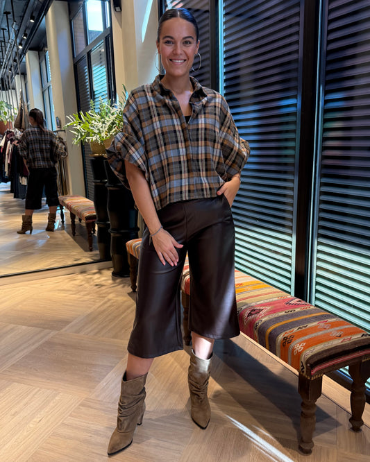 Blouse Roos Mosterd Jeansblauw