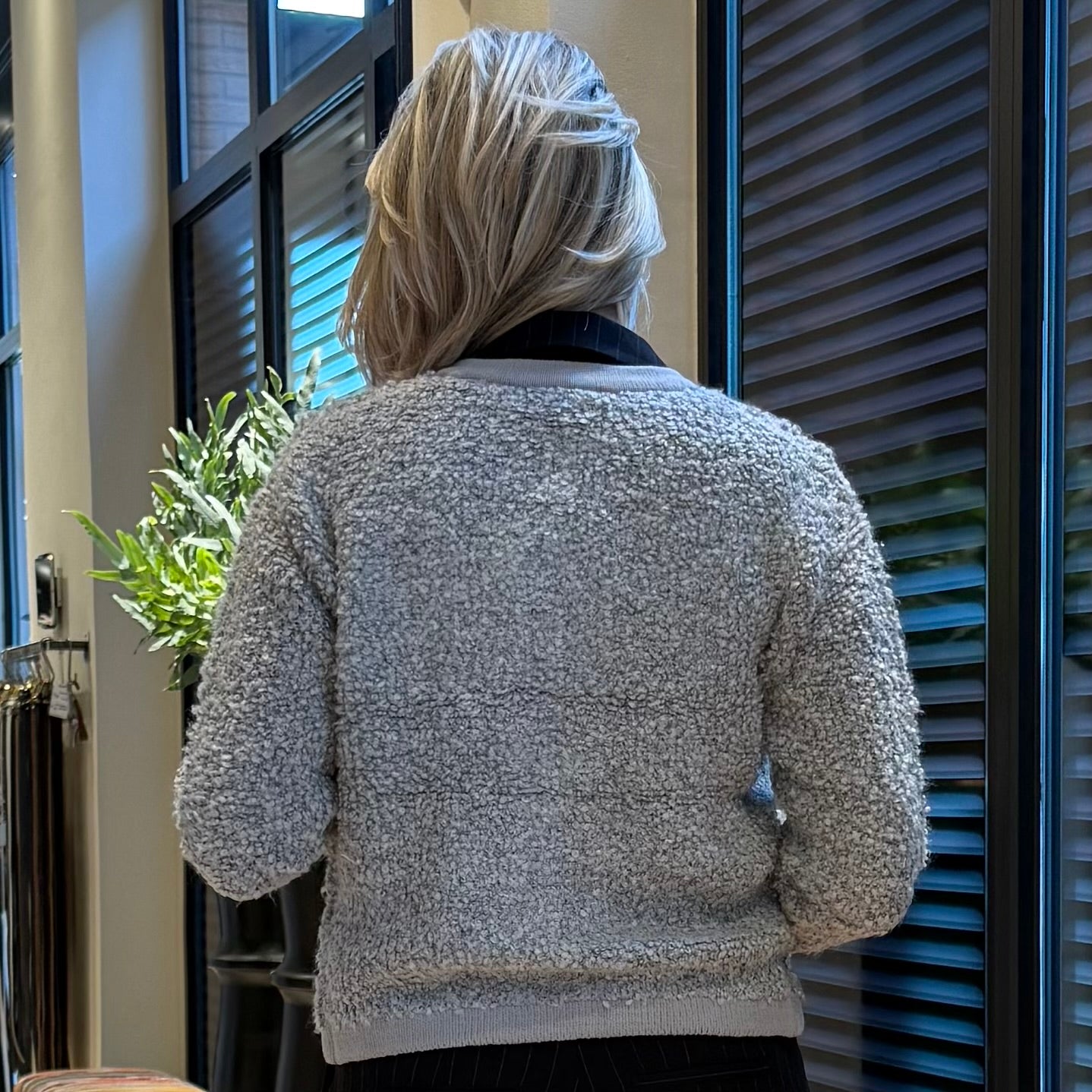 Red Button Jacket Boucle Mouse - Peet kleding