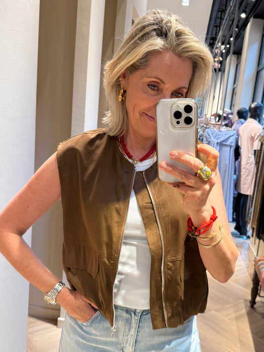 Azzurro Berber Gilet Bruin - Peet kleding