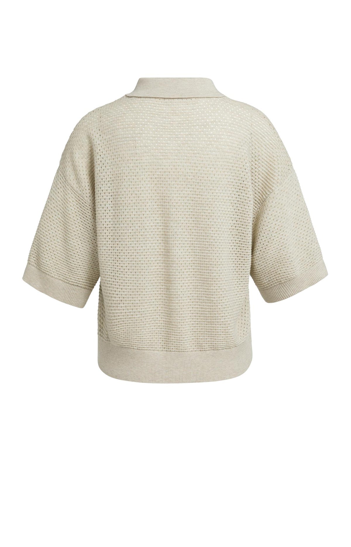 Yaya Vest Opengewerkt Cashmere Grey - Peet kleding