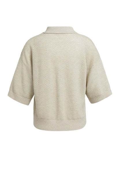 Yaya Vest Opengewerkt Cashmere Grey - Peet kleding
