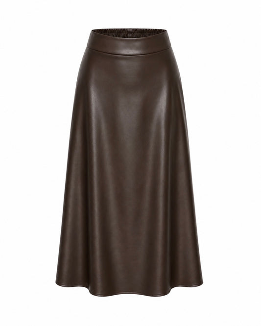 Rok Miriam Leather Donkerbruin - Peet kleding