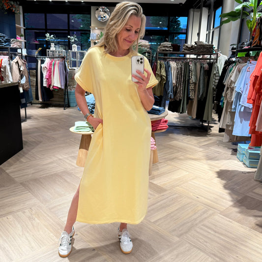 Azzurro Jurk Mia Ronde Hals Geel