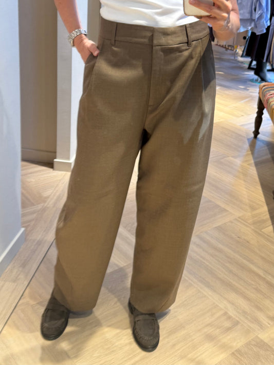 Yaya Barrel Broek Teak Brown - Peet kleding