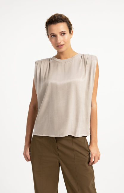 Yaya Top Silk Cashmere Grey
