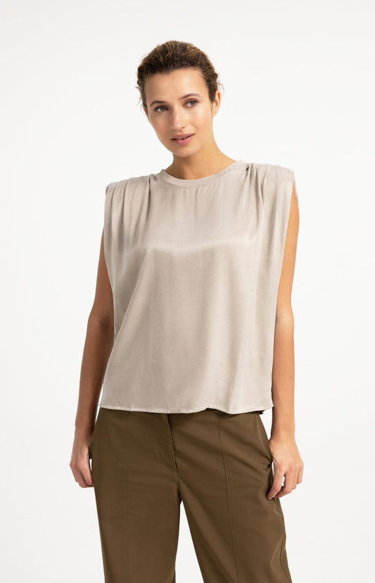 Yaya Top Silk Cashmere Grey