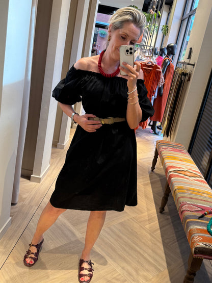Jurk Claire Offshoulder Zwart - Peet kleding