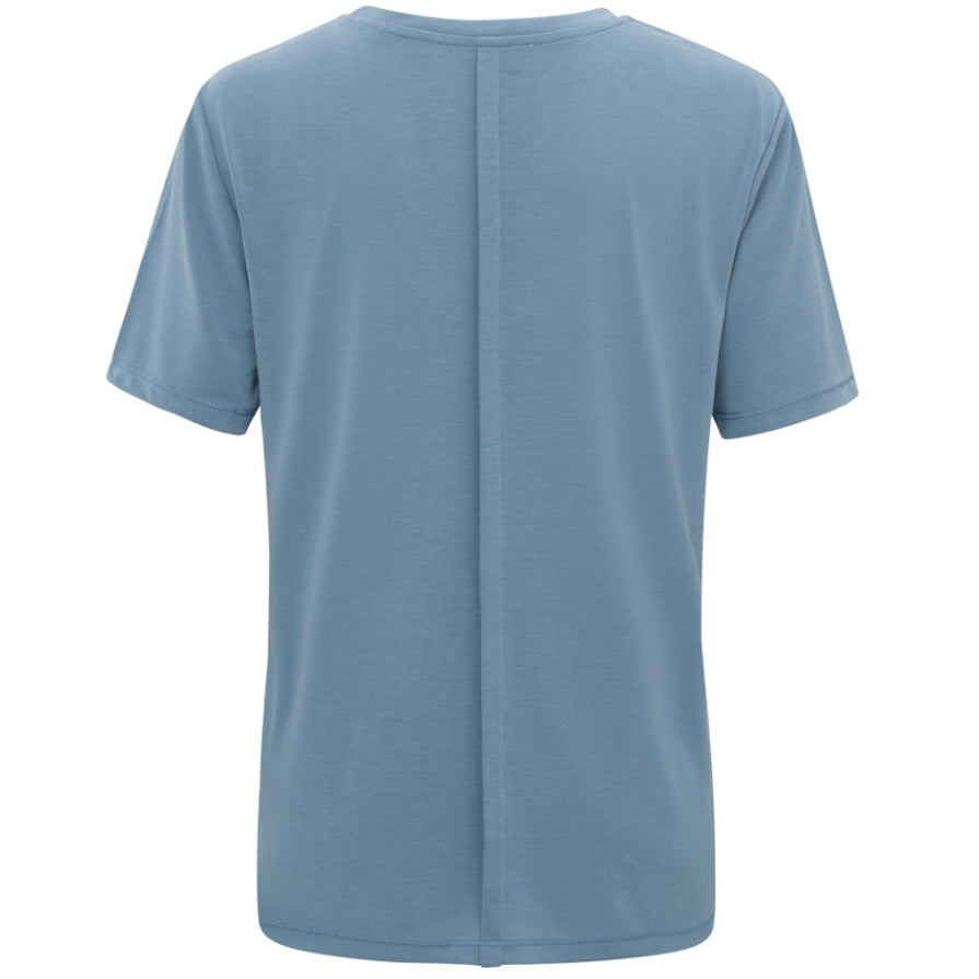 Yaya T-shirt U-hals Blauw - Peet kleding