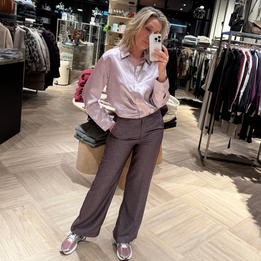 Yaya Wijde Pantalon Aubergine Melee