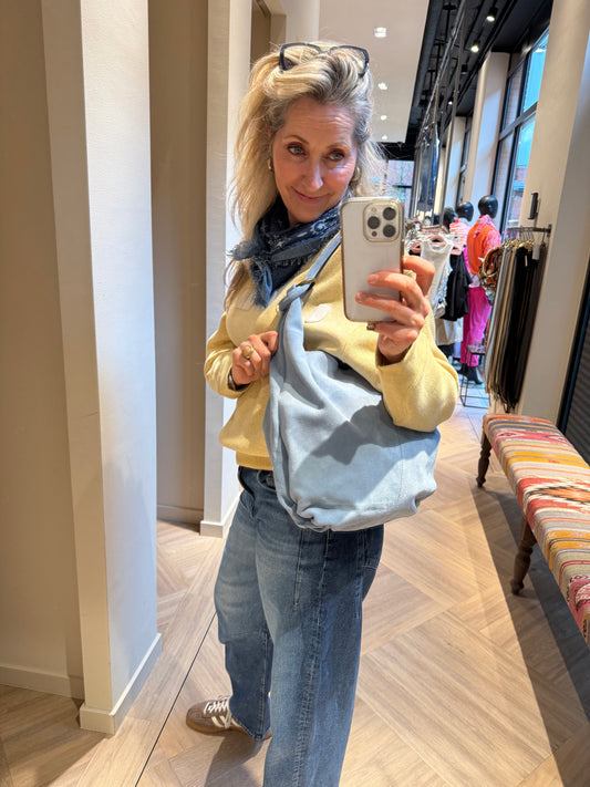 Tas Suez Suede Lichtblauw - Peet kleding