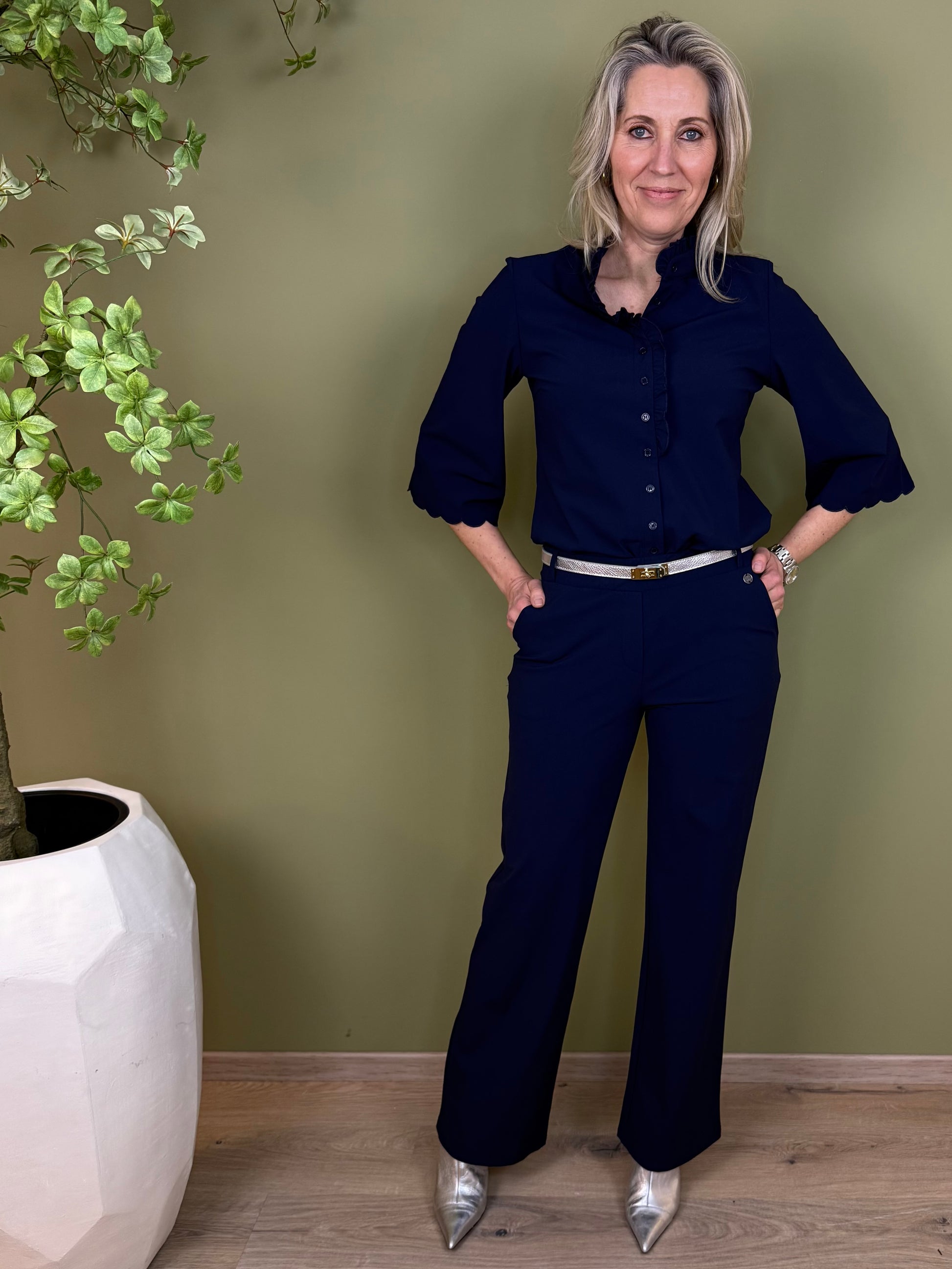 Triple Nine - Travel Blouse Chloé Navy - 5937 - Peet kleding