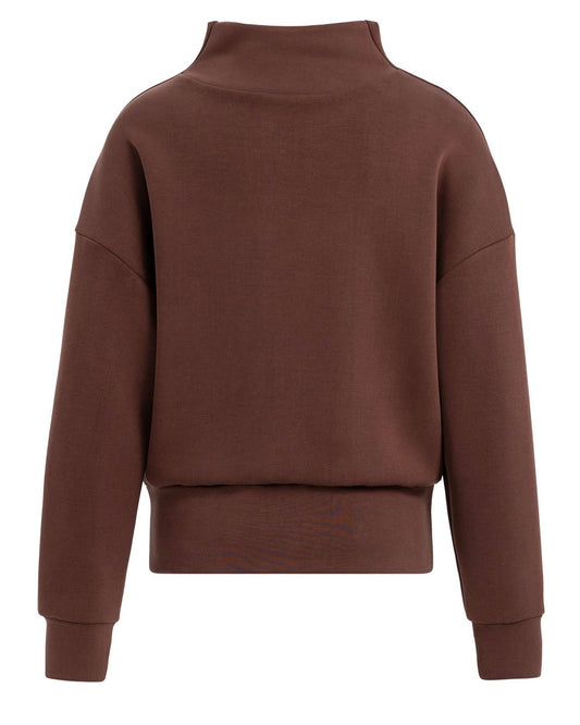 Yaya Scuba Sweater Chocolate Red - Peet kleding