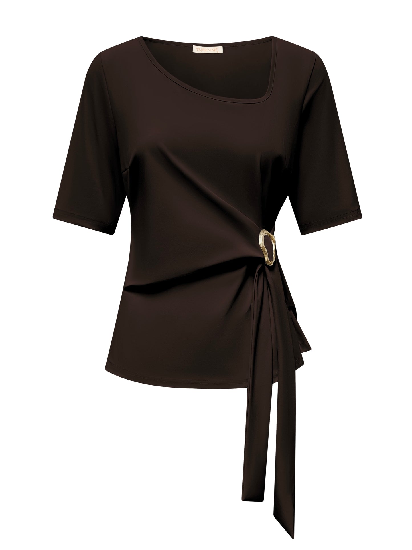 Triple Nine Travel Top Silvi Donkerbruin - 6944 - Peet kleding