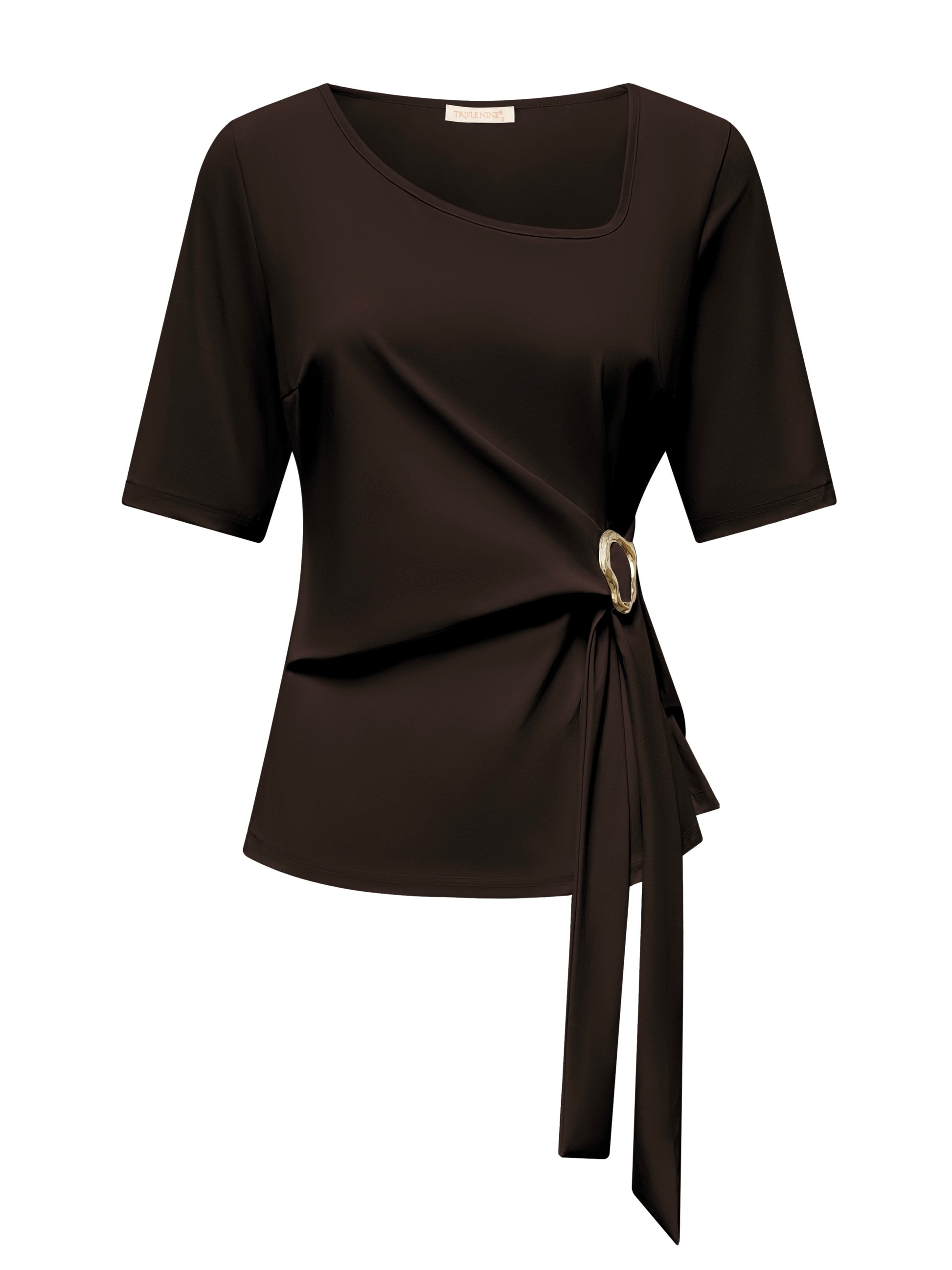 Triple Nine Travel Top Silvi Donkerbruin - 6944 - Peet kleding