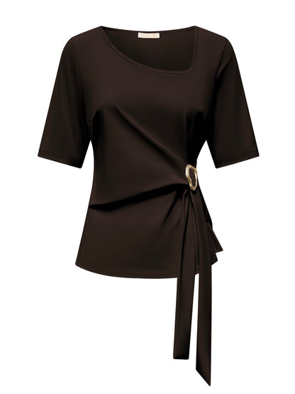 Triple Nine Travel Top Silvi Donkerbruin - 6944 - Peet kleding