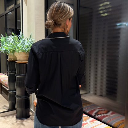 Blouse Lisa Zwart Schitter - Peet kleding