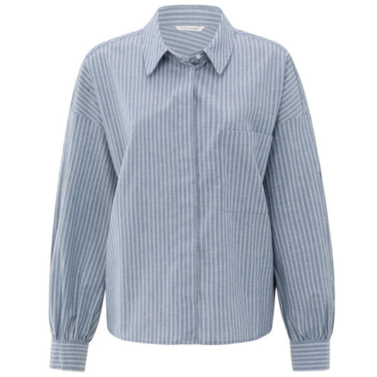 Yaya Streep Blouse Blauw - Peet kleding
