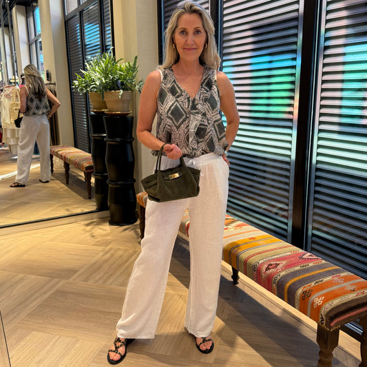 Linnen Broek Margy Wit - Peet kleding