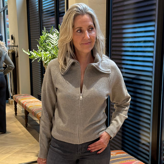 Yaya Trui Rits Grijs - Peet kleding