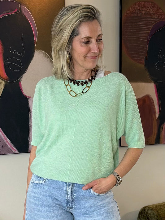 Top Olivia Mintgroen - Peet kleding