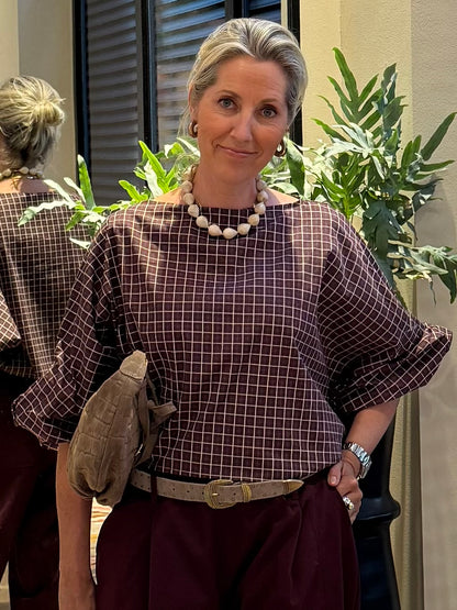 Blouse Merel Ruit Bruin