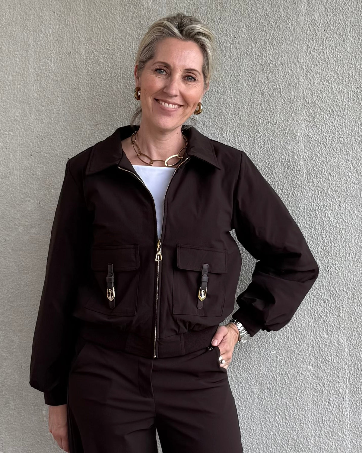 Triple Nine - Travel Jas Jolien Donkerbruin - 92423 - Peet kleding