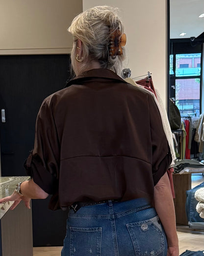Blouson Monique Donkerbruin - Peet kleding