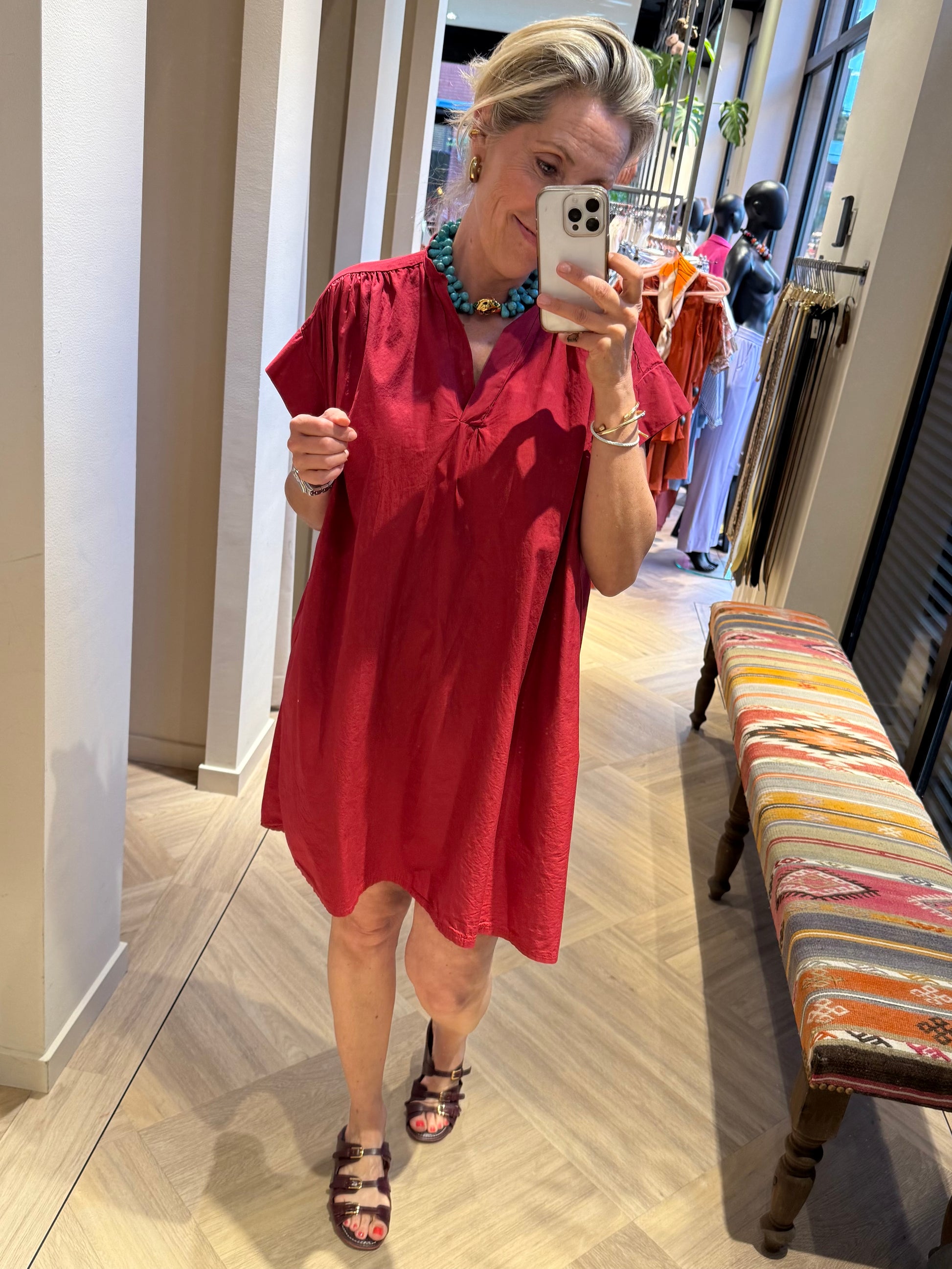 Jurk Katoo Cotton Rood - Peet kleding