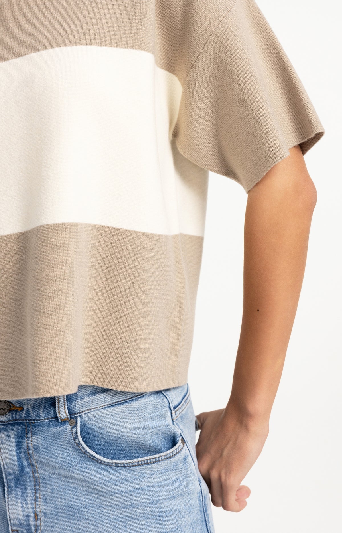 Yaya Trui Contrast Cashmere Grey