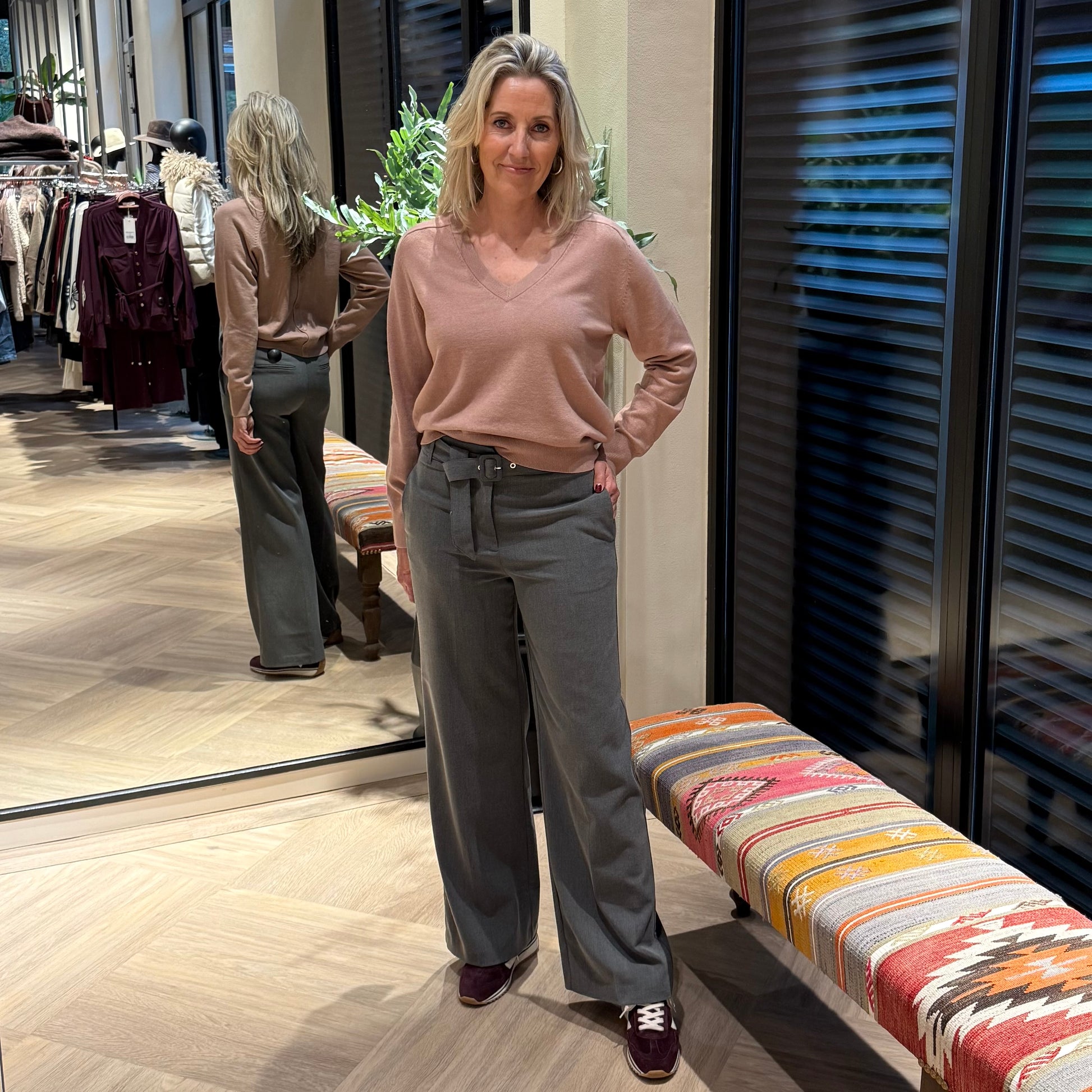 Yaya Wide Leg Met Riem Antra - Peet kleding