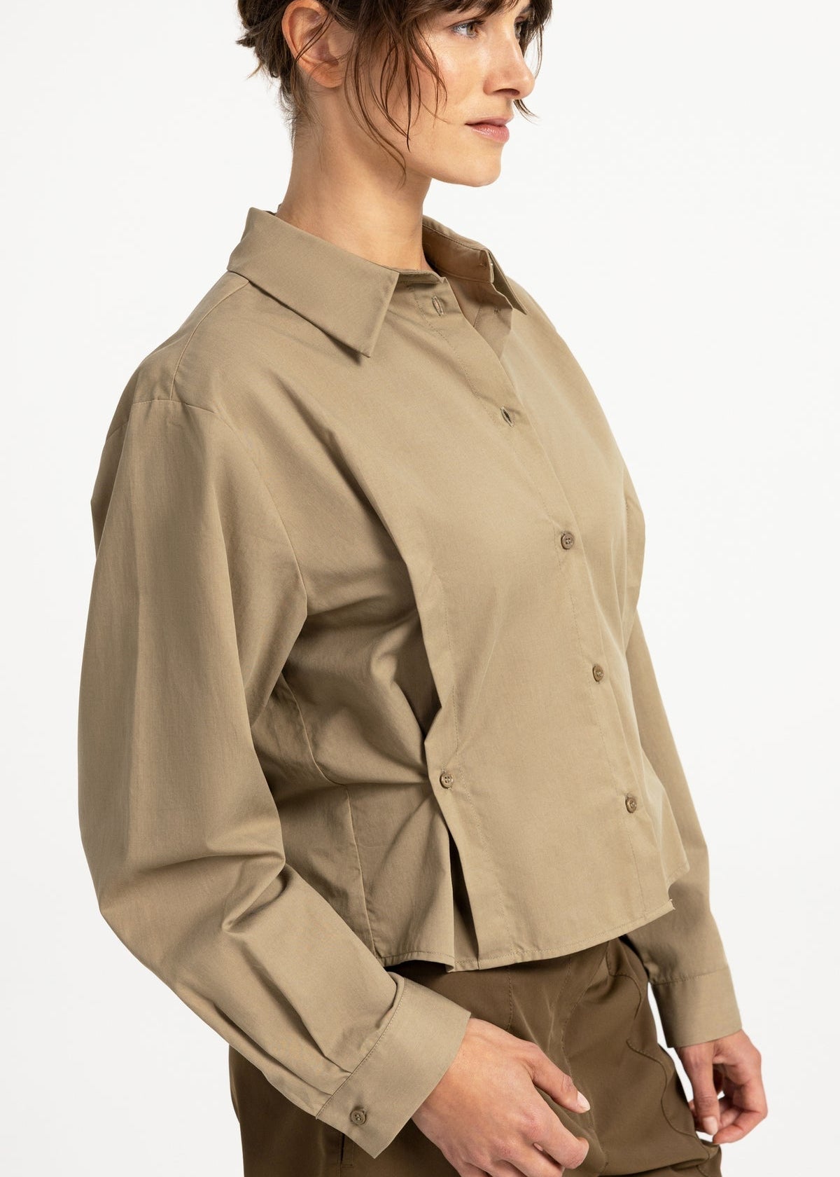 Yaya Blouse Poplin Elmwood Green