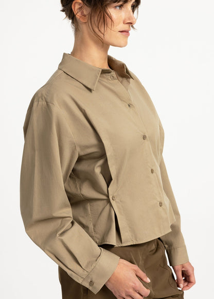 Yaya Blouse Poplin Elmwood Green