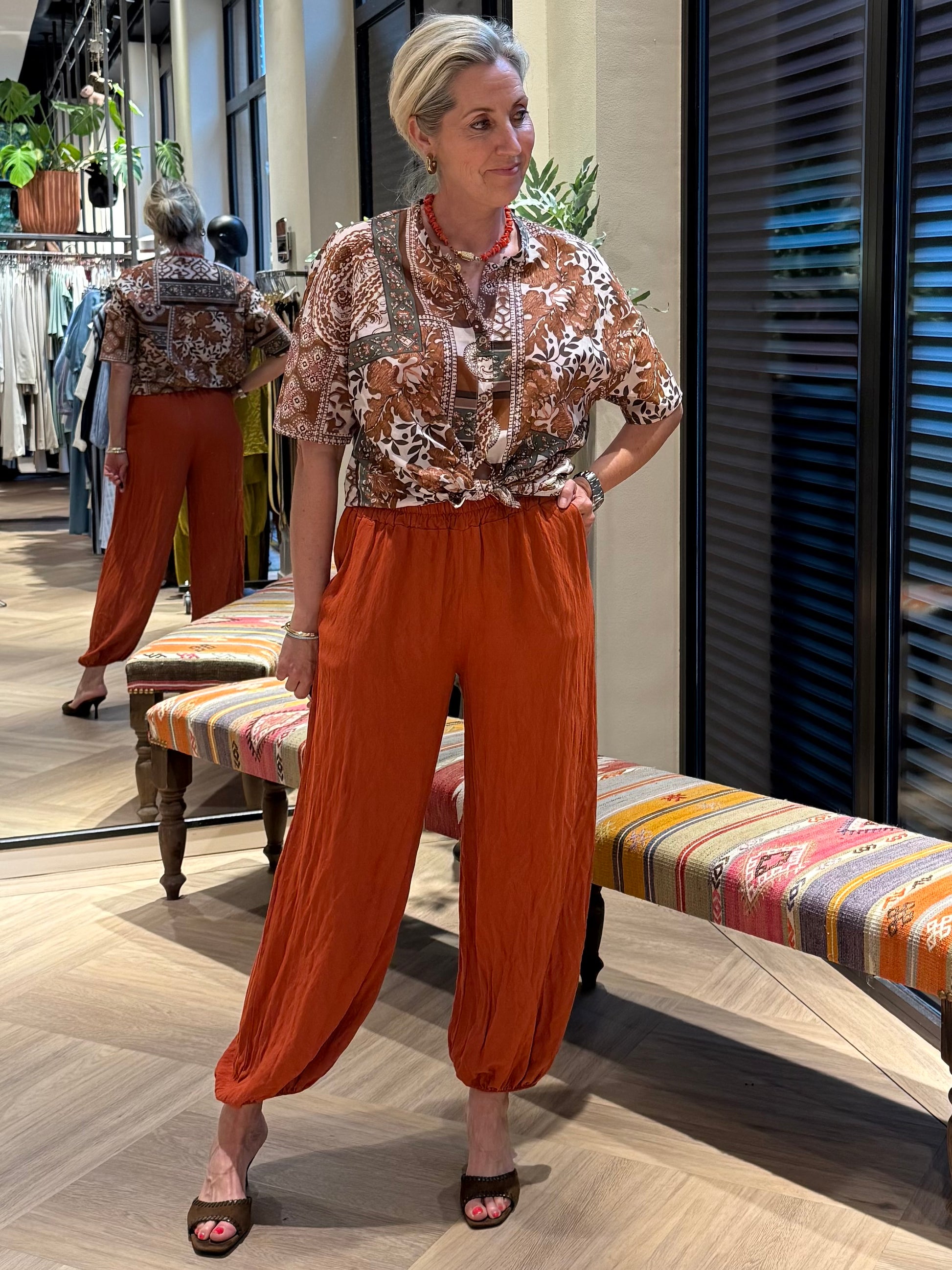 Broek Amber Ballon Brique - Peet kleding