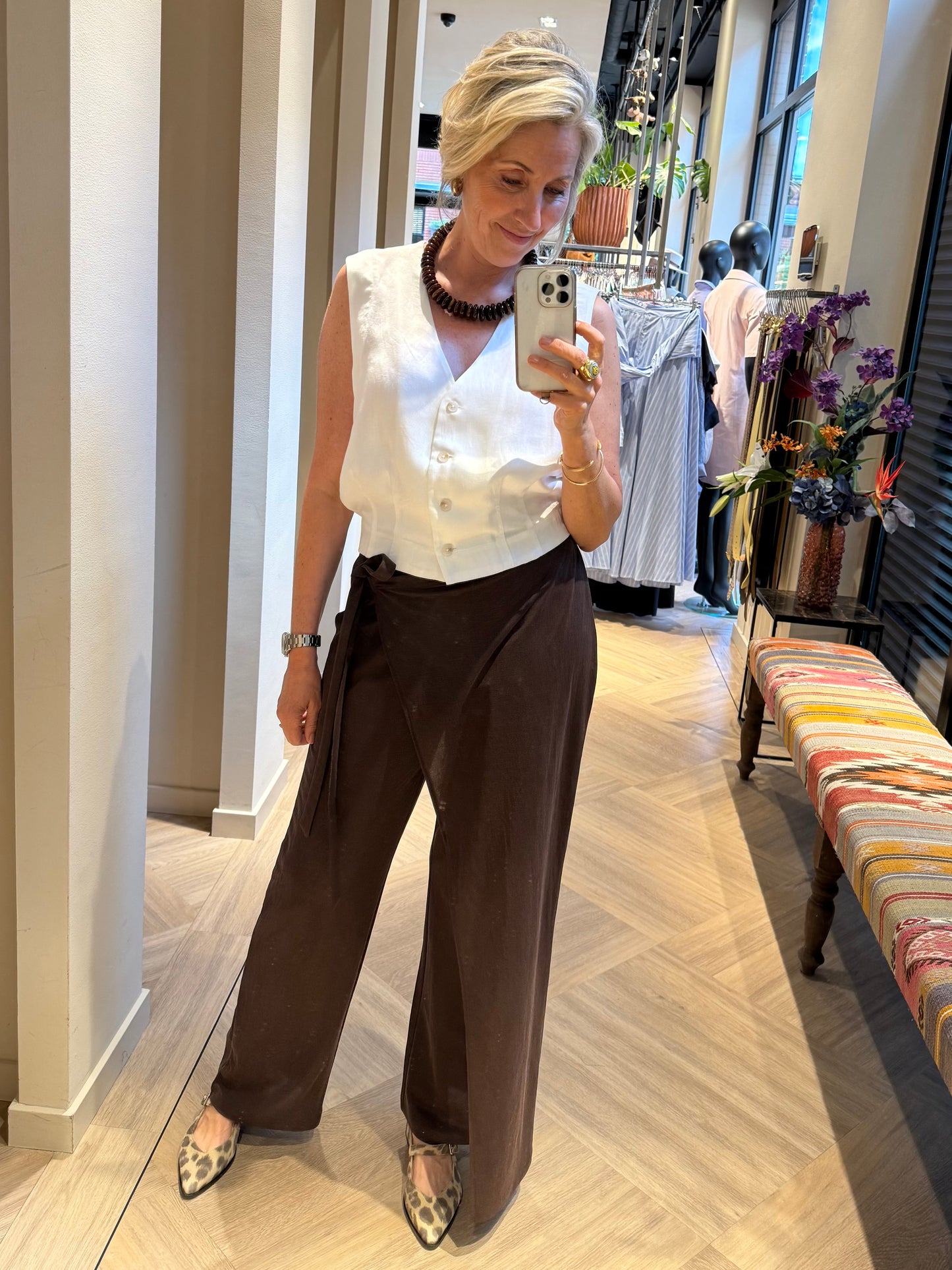 Yaya Blouse Plooi Wit - Peet kleding