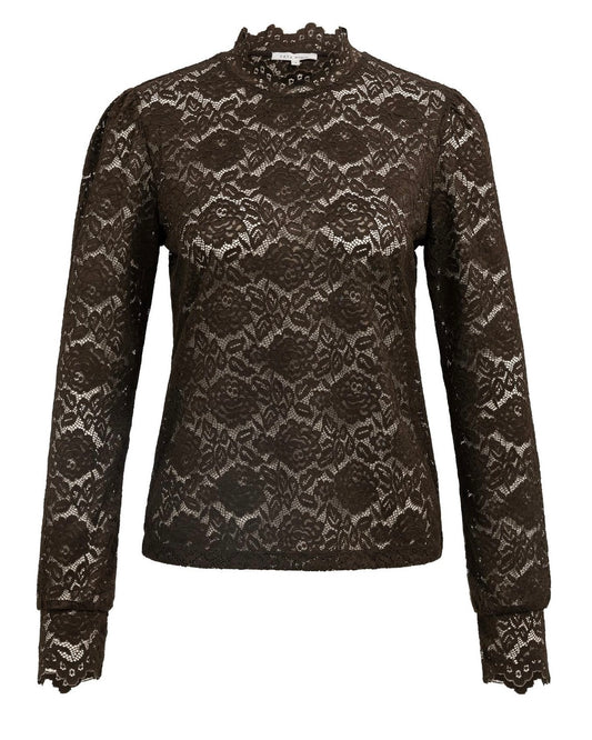 Yaya Lace Top Delicio Brown - Peet kleding