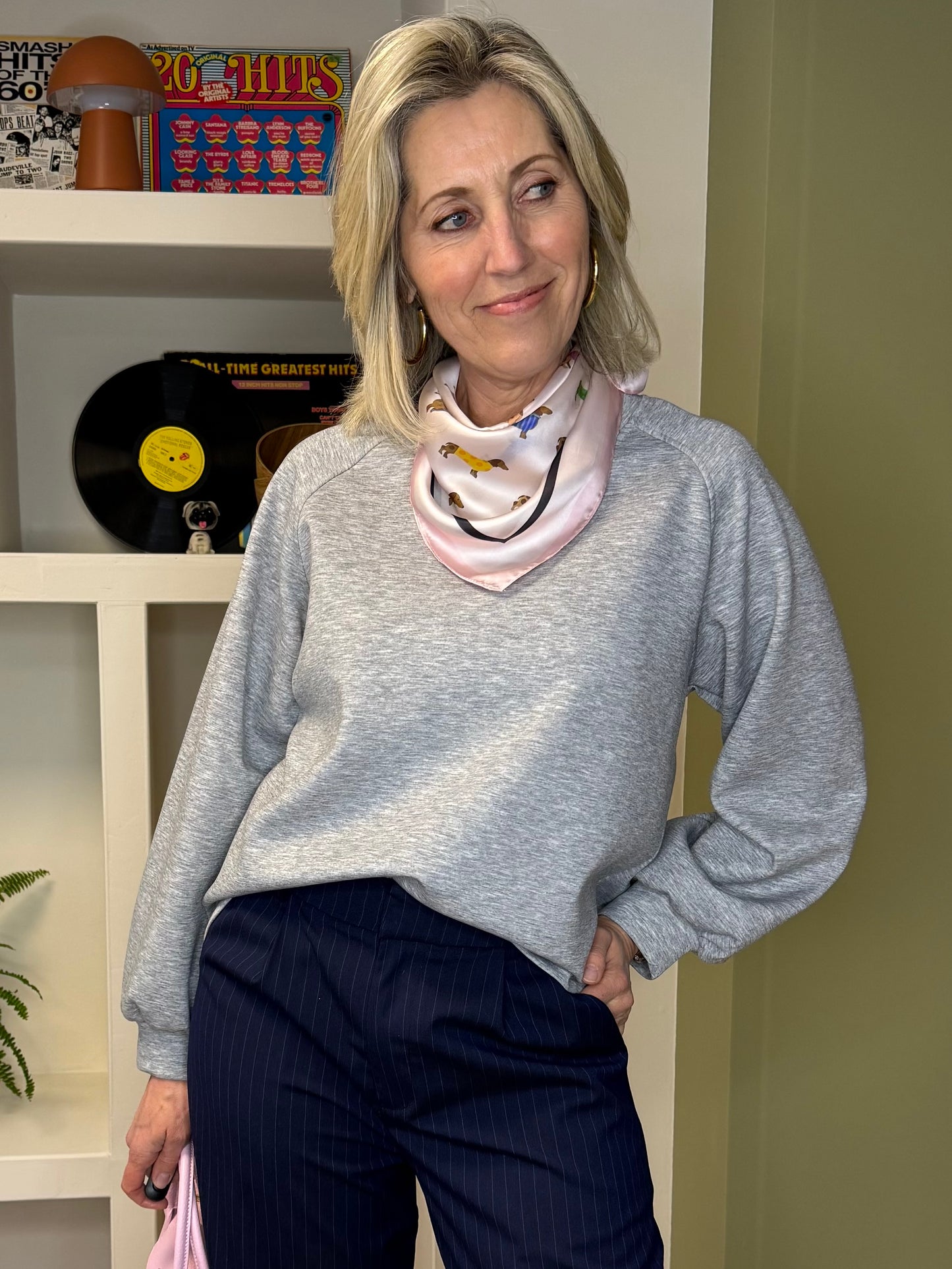 Azzurro Sweater Emma Grijs Melee - Peet kleding