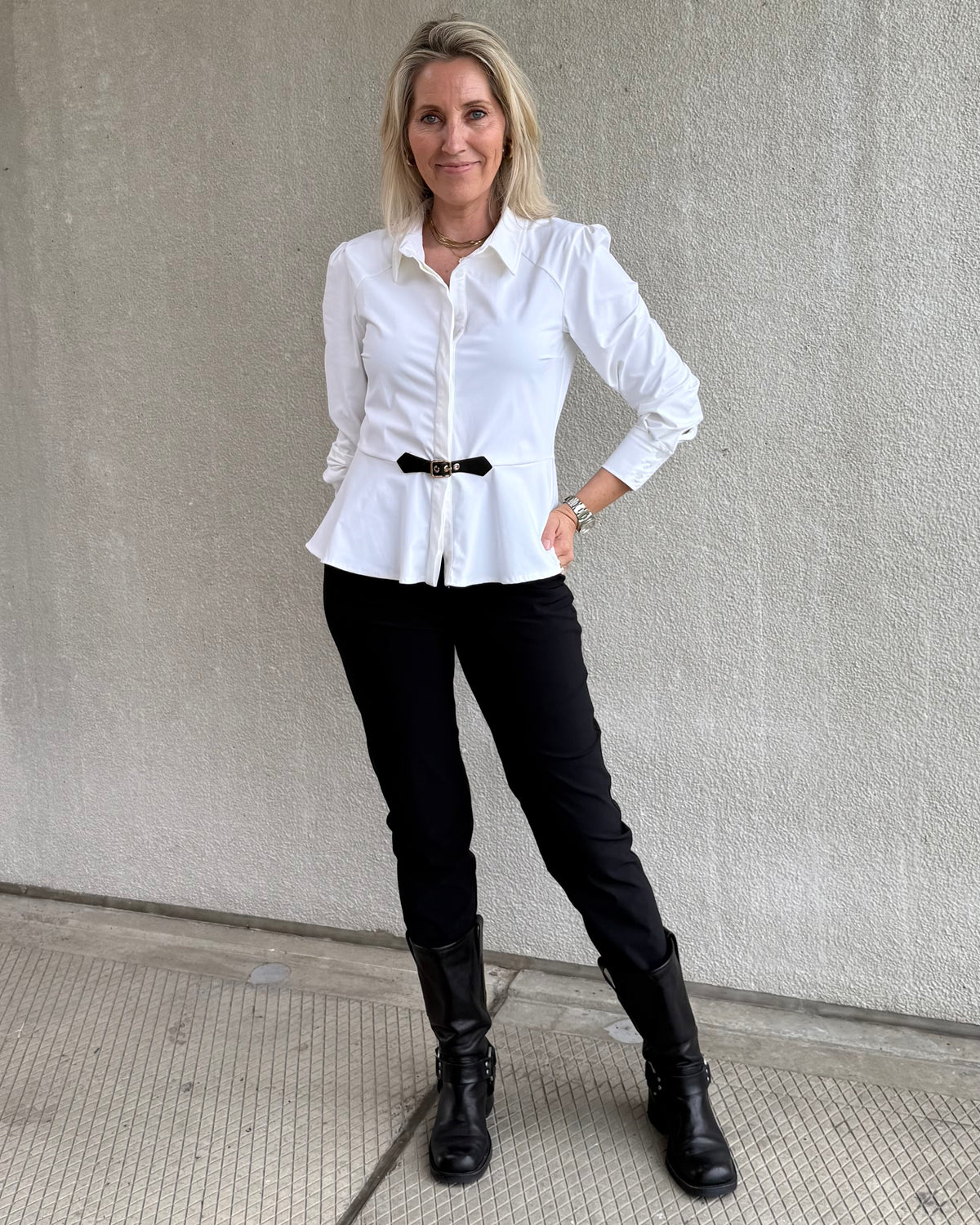 Triple Nine - Travel Blouse Simona Wit - 5950 - Peet kleding