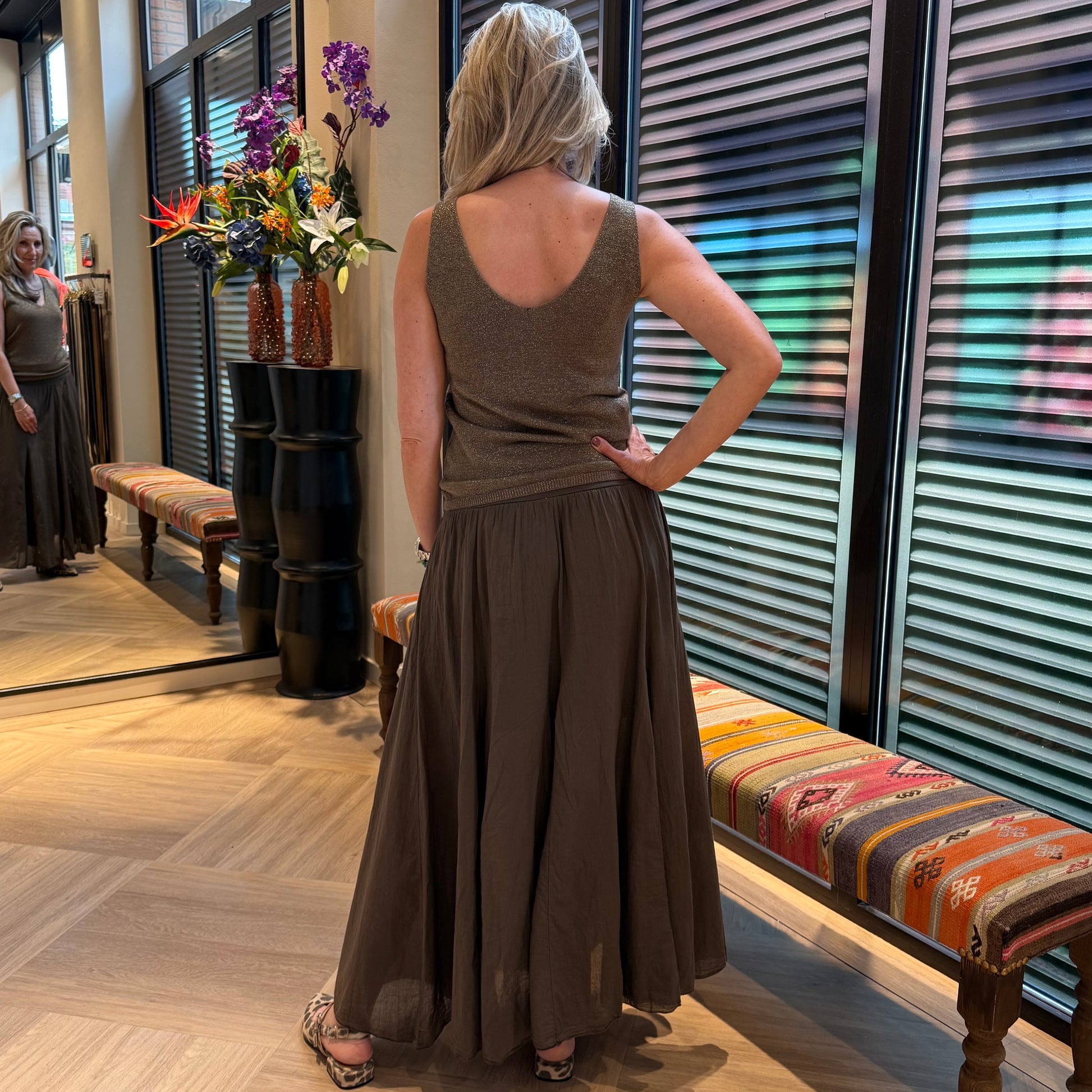 Triple Nine Topje Lurex Bruin - Peet kleding