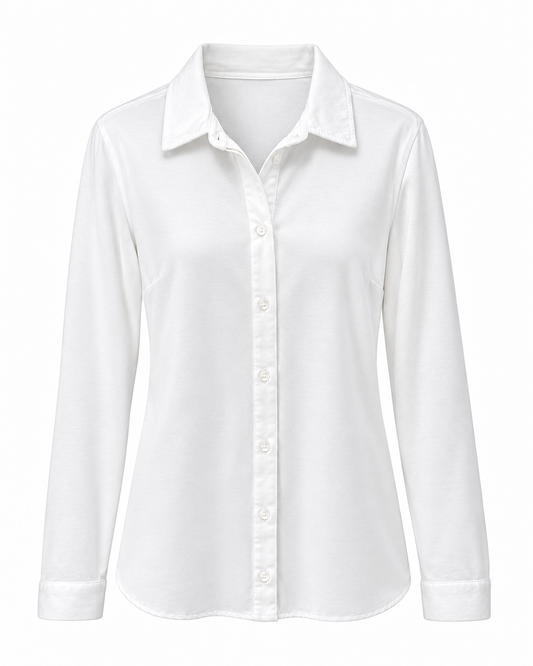 Blouse Jersey Uni Wit - Peet kleding