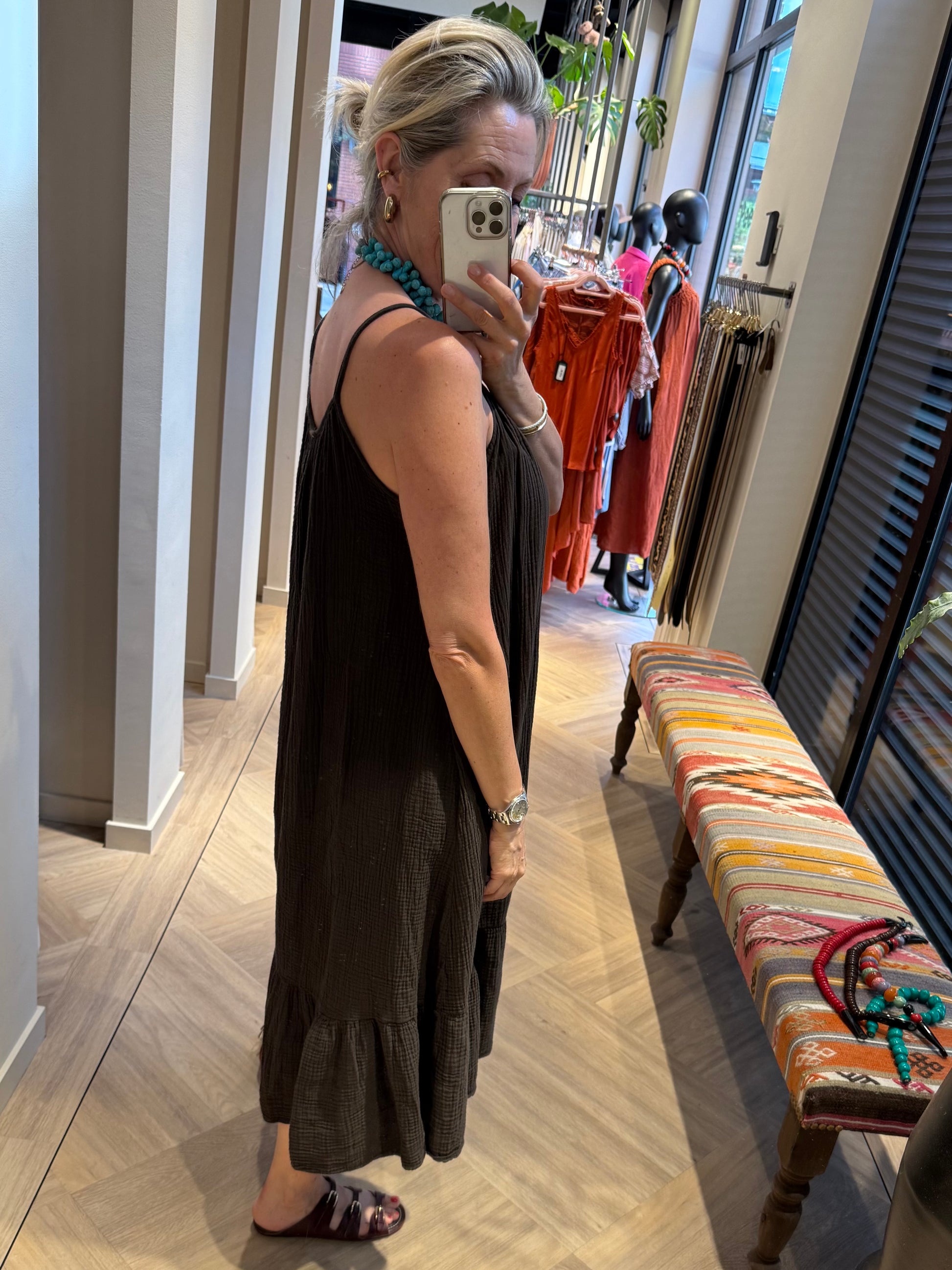 Jurk Marouska Mouseline Bruin - Peet kleding
