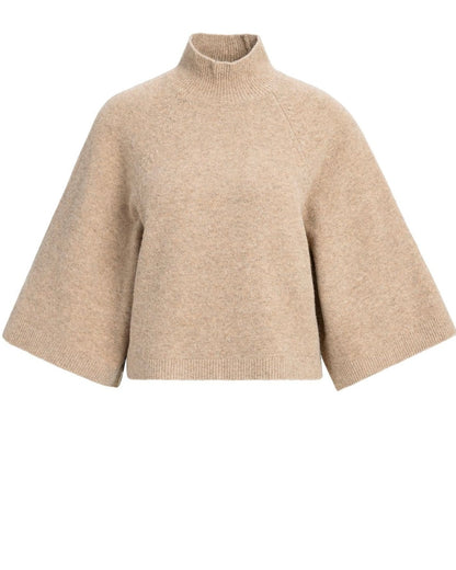 Yaya Trui Halve Mouw Beige Melange - Peet kleding