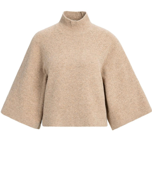 Yaya Trui Halve Mouw Beige Melange - Peet kleding