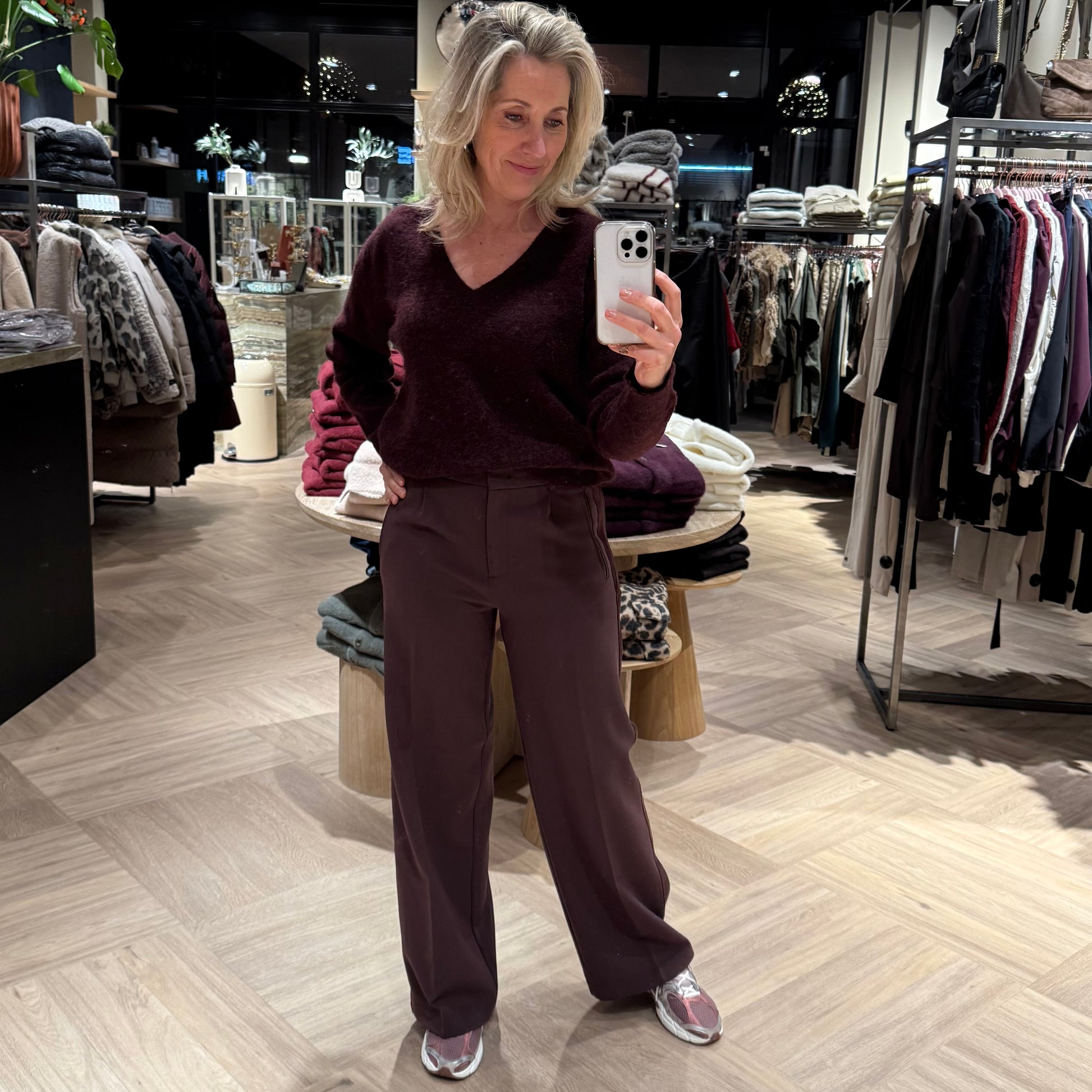 Yaya Trui Alpaca Aubergine - Peet kleding