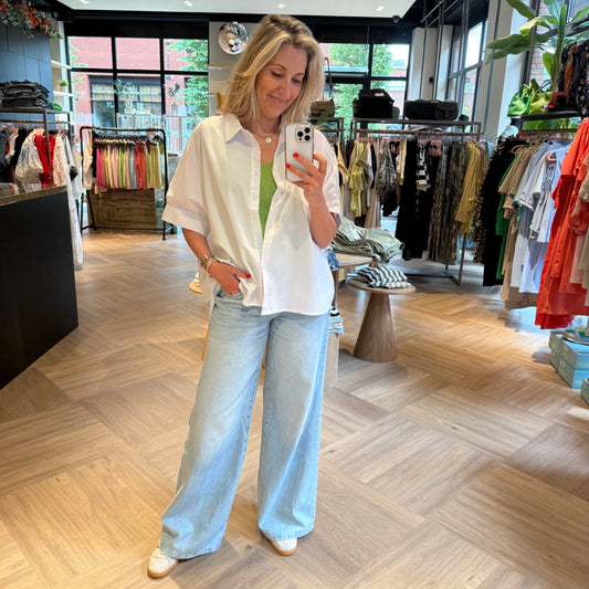Azzurro Blouse Shirley KM Wit - Peet kleding