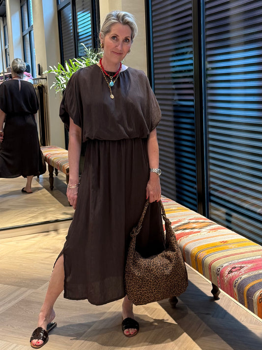 Jurk Patty Donkerbruin - Peet kleding