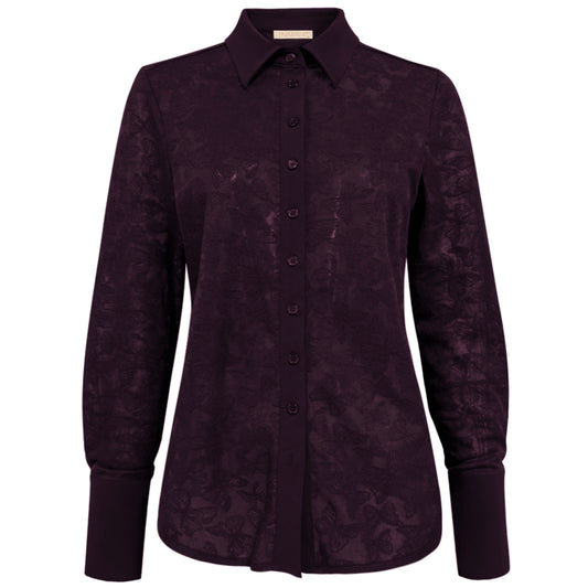 Triple Nine - Travel Blouse Butterfly Aubergine - 5920 - Peet kleding